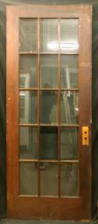 34x 83 Antique Interior French Door 15 Windows True Divided Wavy 