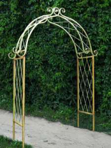 Wrought Iron X Arch   Arbor Vintage Garden Decor  