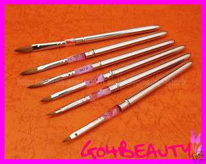 Detachable Kolinsky Sable Nail Art Brushes Set of 6  
