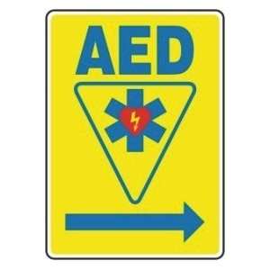  AED     (RIGHT ARROW) (W/GRAPHIC) Sign   14 x 10 .040 