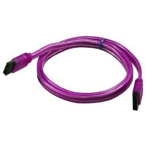  QVS 18 Serial ATA Internal Data UV Purple Cable 