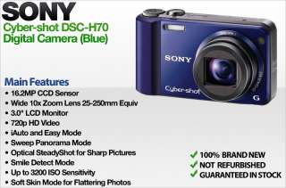 Sony Cyber shot DSC H70 Digital Camera (Blue) Compact, Point & Shoot 