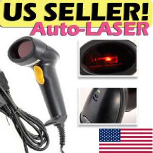 AUTO AUTOMATIC LASER USB BARCODE SCANNER READER BLACK  