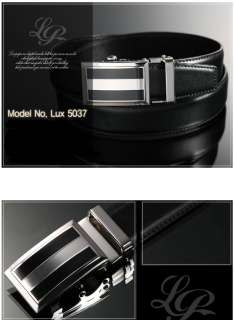   Black / Brown Dress Leather Belts with Auto Lock Buckle / Up to 40 In