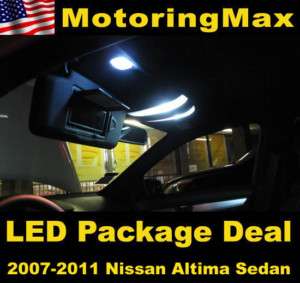White 6 Lights LED Interior Package Nissan Altima Sedan  