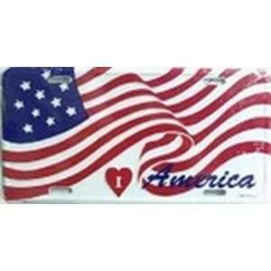   Love America Flag License Plate Plates Tag Tags auto vehicle car front