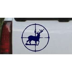Navy 3in X 3in    Deer in Scope Hunting And Fishing Car Window Wall 
