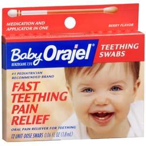   of 5 ORAJEL BABY TEETHING SWABS 12 per pack