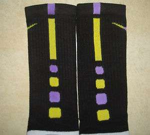 Nike Elite Basketball Socks Lakers Purple/Yellow Custom Large 8 12 