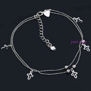 1p fashion new cross heart bead ankle bracelet / anklet  
