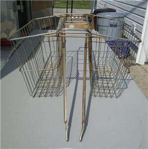 VINTAGE REAR DOUBLE SIDED WIRE BIKE BICYCLE BASKET CARRIER RETRO 