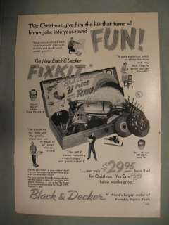 AD   Black & Decker Fixit Kit, 1950s  