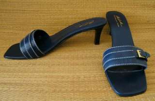 Navy Blue Ladies Shoes Summer Sandals Heels sz 11  