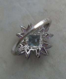 New Sterling Silver Blue Topaz Amethyst ring with peridot accents