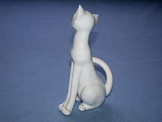   for a Beautiful Vintage Long Neck Egyptian Revival White Cat Figurine