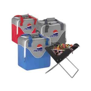   24 can cooler compartment, portable charcoal grill.