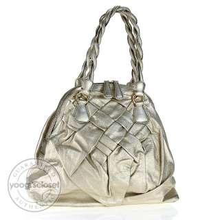 Valentino Garavani Gold Nappa Leather Couture Braided Tote Bag  