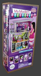 Big Wooden Doll House Set Large Kit With Furniture For Barbie And Kids 