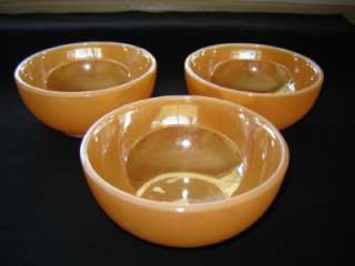   Hocking Fire King Peach Lustre Glass Breakfast Cereal Bowls  