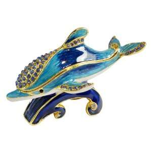  Bejeweled Trinket Box Blue Dolphin 3 