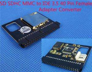 SD SDHC MMC to IDE 3.5 40 Pin Female Adapter Converter  