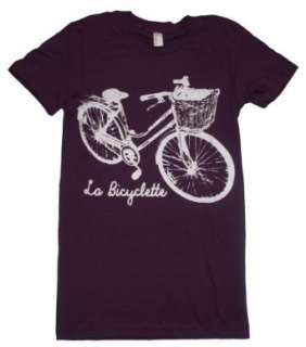    Happy Family La Bicyclette Vintage Bicycle Womens T Shirt Clothing