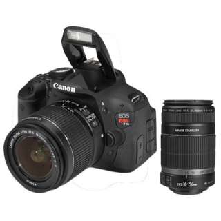 Canon 18MP EOS Rebel T3i 18 55mm IS II + 55 250mm SLR Black NEW 