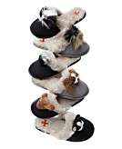    Fuzzy Nation Slippers, Dog Applique  