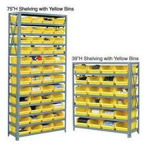  Steel Shelving With 30 Shelf Bins 7 Shelves 36x12x39