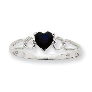  14k White Gold Sapphire Birthstone Ring Jewelry