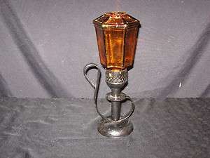 Candle Lantern Vintage Cast Iron and Glass Mason Candlelight Co. 4 T 