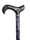 derby handle purple pansies hardwood walking cane $ 52 44 