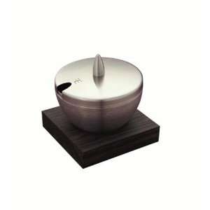  Artefe Bona Stainless Steel Sugar Bowl with Oak Stand 
