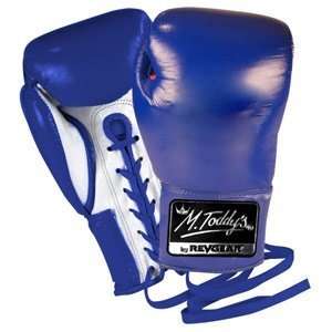 Rev Gear Blue Triple Threat Mexican Style Lace Up Boxing Fight Gloves 
