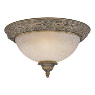 NEW 3 Light Lg Flush Mount Ceiling Lighting Fixture, Gilded Bronze 