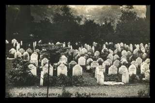 THE DOGS CEMETERY HYDE PARK LONDON OLD PET CEMETERY POIGNANT RPPC 