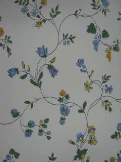 LOT 2 DR SCHUMACHER White Blue Vine Flowers Wallpaper  