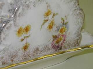   ANTIQUE HAND PAINTED COVERED CHEESE DISH WITH MAKERS MARK  