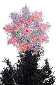   Christmas Colored Lights Silver Tree Topper Window Decoration Star NEW