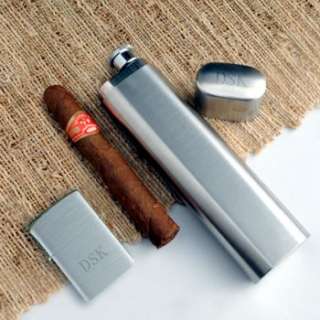 Durable and attractive, this Personalized Cigar Case Flask 