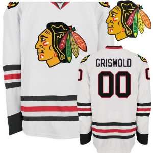  Blackhawks NHL Jerseys #00 Clark Griswold Hockey AWAY WHITE Jersey 