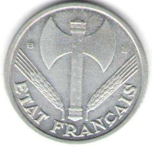 FRANCE COIN 1 FRANC 1944 B XF+  