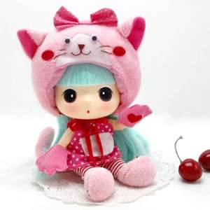 Lovely Cute 18cm Collectible Doll Pink Cat DDUNG  