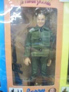 THREE STOOGES 7 INCH ACTION FIGURES IN MILITARY UNIFORM  