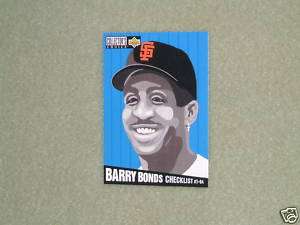 BARRY BONDS COLLECTORS CHOICE Checklist Card #316 1994  
