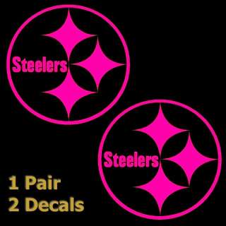 Hot Pink Steelers 3 inch Logo Decals Window Stickers  