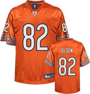   Chicago Bears Greg Olsen # 82 Orange Throwback Football Jersey  