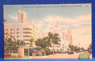 1950 MIAMI BEACH, FL Postcard/Collins Ave. from 17th St  