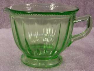 Federal Glass Pitcher Colonial Fluted Green  