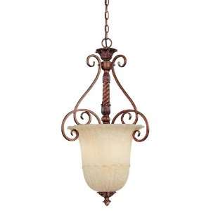   Ceiling Pendant in Cathedral Gold with Textured Scavo Glass glass